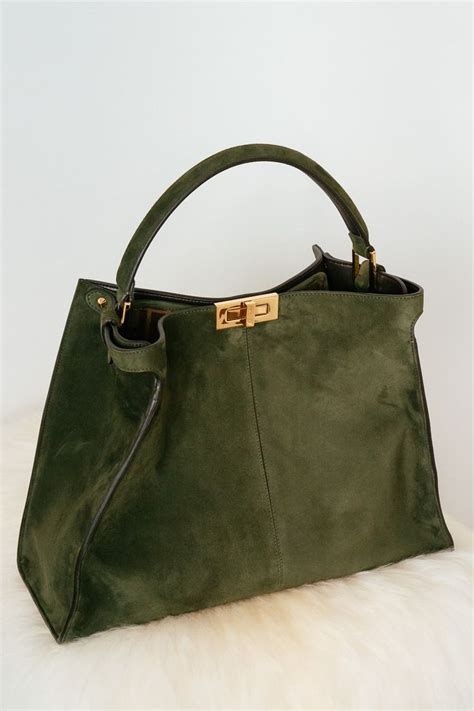 fendi peekaboo gray green|fendi peekaboo suede.